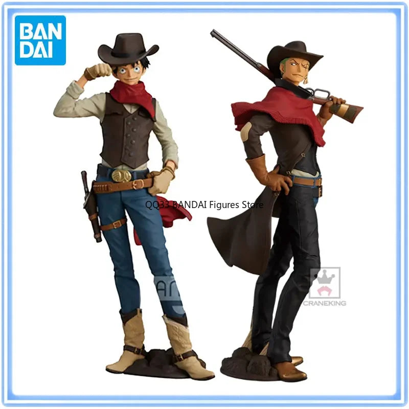 BANDAI Original ONE PIECE Cowboy Monkey D. Luffy Nami TREASURE CRUISE WORLD JOURNEY Action Figure Desktop Ornaments Model