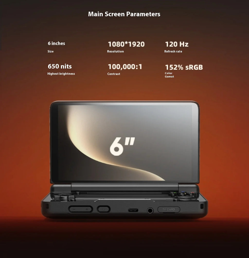 AYN Thor-Spielekonsole, 6 Zoll, 1080P, 120 Hz, AMOLED-Bildschirm, 6000 mAh, tragbare Android-Handheld-Konsole, Dual-Screen-Flip-Spielmaschine