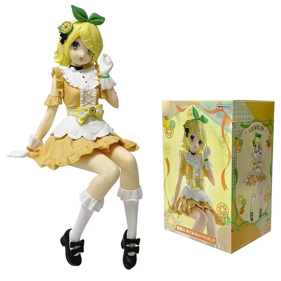 Anime Kagamine Rin Hatsune Miku Citrus Kagamine Rin PVC 15cm Anime Action Figures Desktop Accessories Model Collection Toy Gift