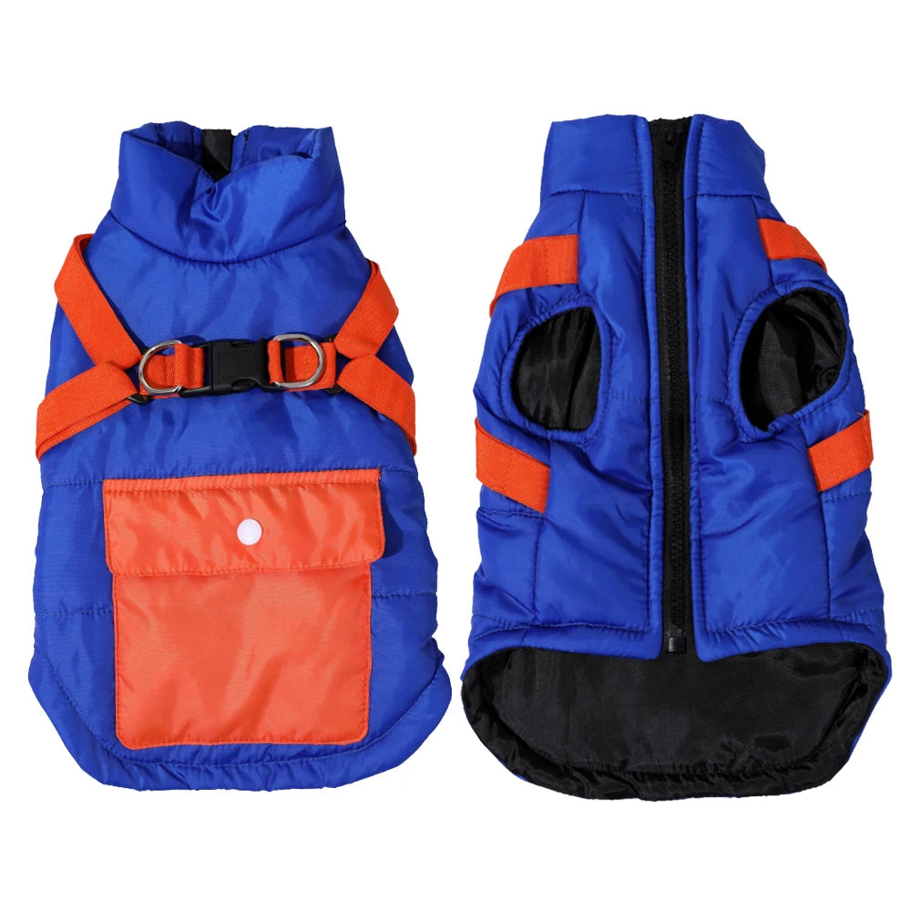 Herbst-Winter-Hundejacke, Kleidung für kleine Hunde, Katzen, winddicht, niedlicher Welpenwestenmantel mit Geschirrtasche, Yorkie-Outfits