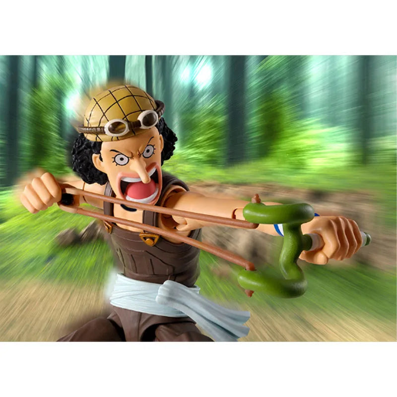 In Stock Genuine Bandai One Piece Model Kit SHF Usopp Romance Dawn Anime Action Figure Collection Finished Model Boys Toys Gifts