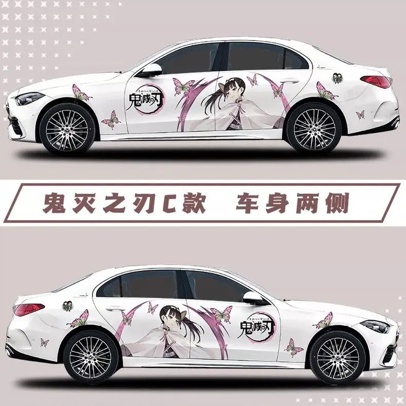 Demon Slayer Sticker Car Body Decoration Car Clothes Diy Cute Kamado Tanjirou Kochou Shinobu Car Decoration Sticker Gift
