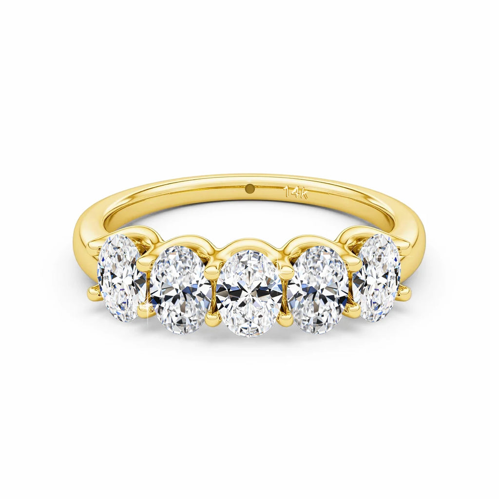 Real 14k Gold Oval Moissanite Eternity Ring Wedding Band For Women AU 585 K Gold Fine Jewelry Engagement Gift With Certificate