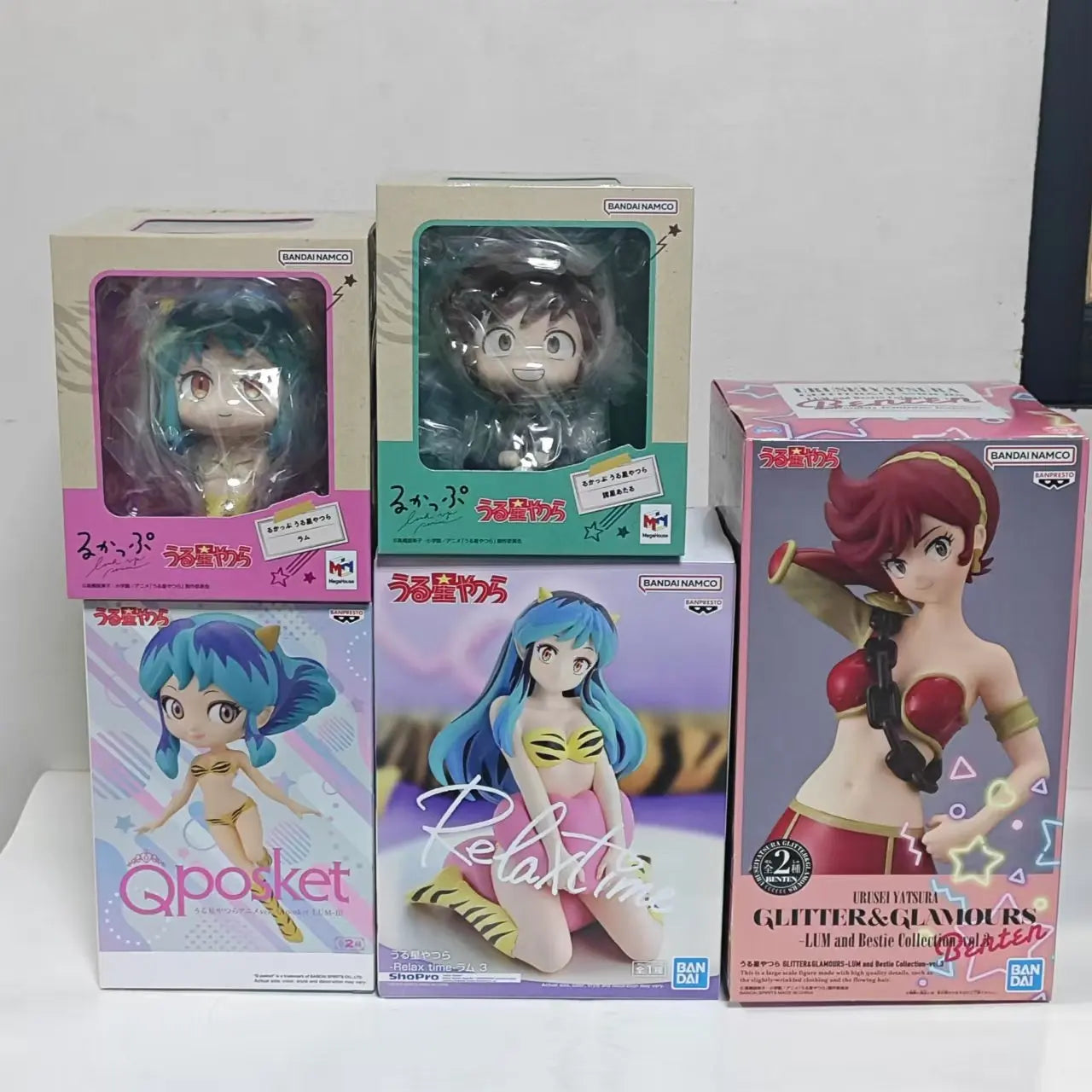 BANDAI Original BANPRESTO Glitter&Glamours Urusei Yatsura 22cm Lum Ronnie Anime Figure Action Figures Model Figurine Toy Look Up