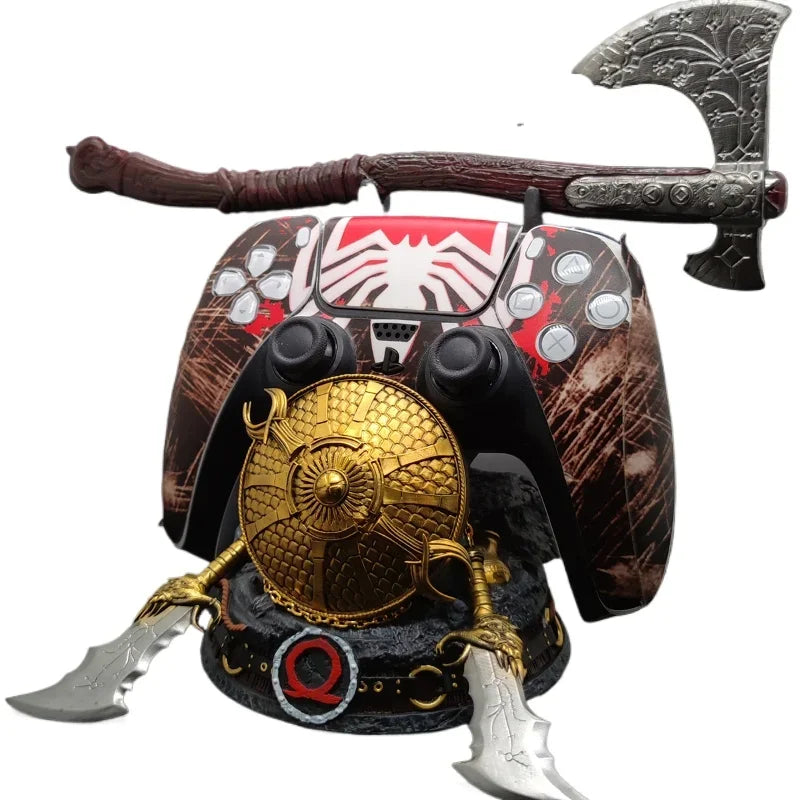 15cm God of War Figure Gamepad Bracket The Leviathan Axe Blade of Chaos Kratos Game Ornament Collection Desktop Display Gift Toy