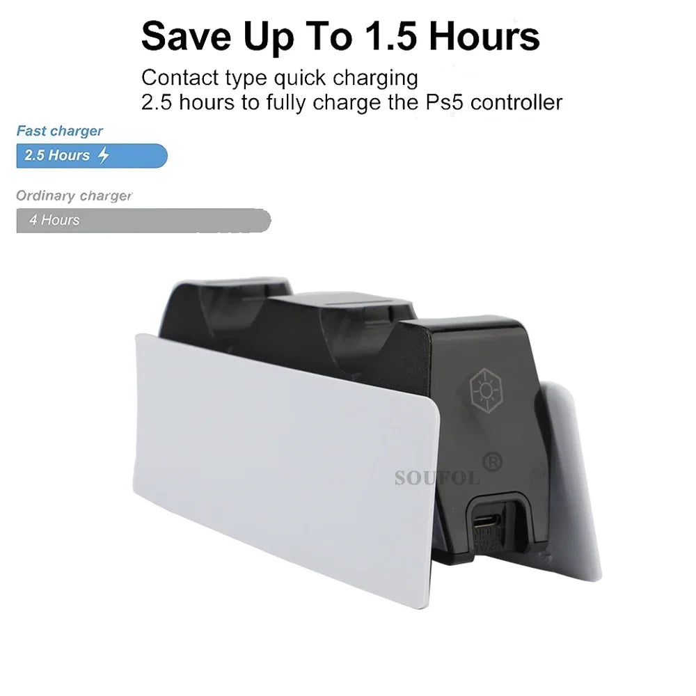 For PS5 Controller Charger Fast Charging Station Dual Charging Dock Charger Stand for PlayStation5 Wireless Game Controller