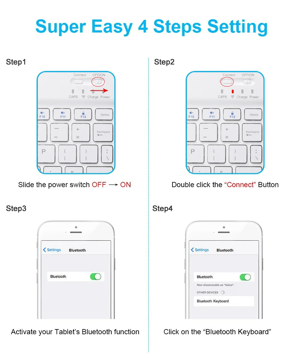 Bluetooth Keyboard Mouse For iPad Mac Android Phone Tablet Slim Office Mini Wireless Keyboard For Android IOS Windows Laptop
