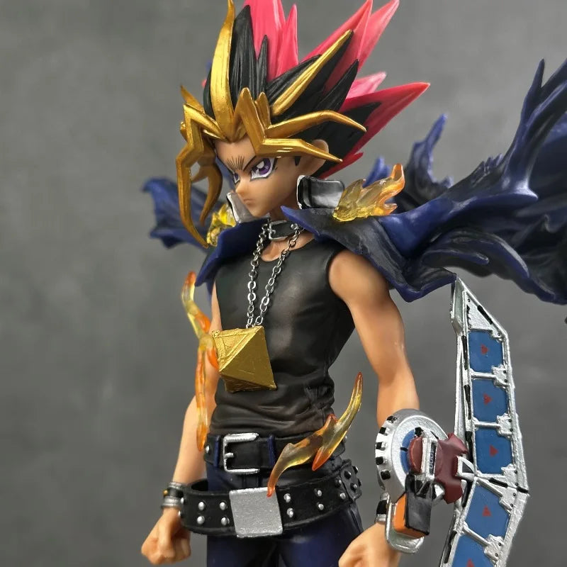 2025 28cm Anime Duel Monsters Anime Figure Gk Yugi Muto Doll 2 Heads Pvc Statue Model Collectible Decoration Toys Christmas Gift