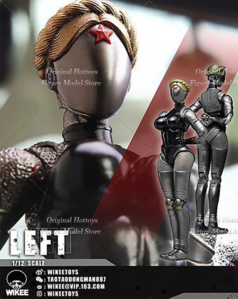 In Stock Wikeetoys WKT002 1/12 Scale Female Soldier Atomic Twinnies Robot Full Set 6-inches Action Figure Model Doll Gifts