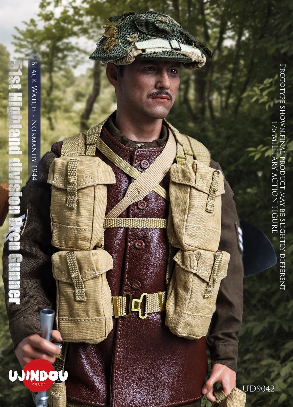 UJINDOU UD9042 1/6 WWII 51st Highland division Bren Gunner Action Figure Model