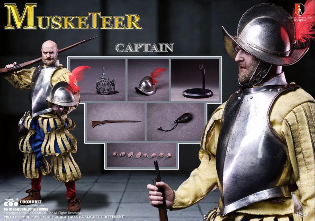 【In Stock】Original COOMODEL SE138 Empire Series-Spanish Conquistador Musket Infantry Commander 1/6 Action Figure Toy Gift