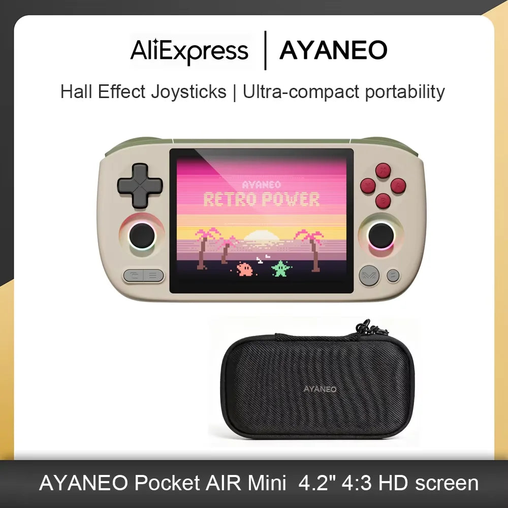 AYANEO Pocket AIR Mini Retro Handheld 4.2-inch 4:3 HD Screen with Carrying Case Storage Bag Protective Retro Pocket Consoles