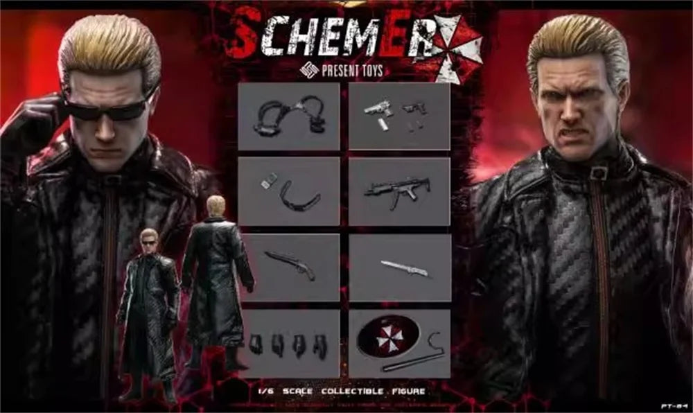 1/6 PRESENT PT-sp84 Toys Model Man Evil Full Set Moveable Action Figure About 12" Gift For Fans Collect
