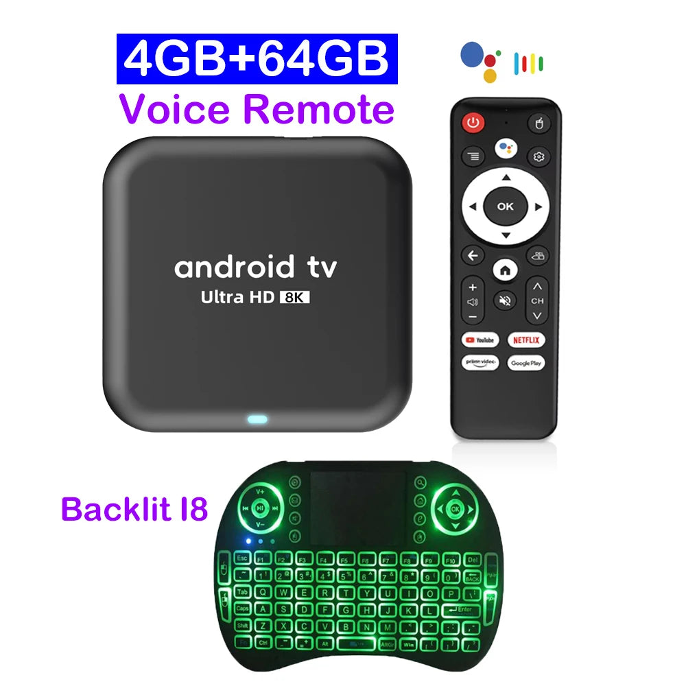 Q18 TV Box Android 14 RK3518 Wifi6 Media Player Google Assistant Dual Wifi 5G Netflix 8GB 128GB Media Player Fast Smart TV Box