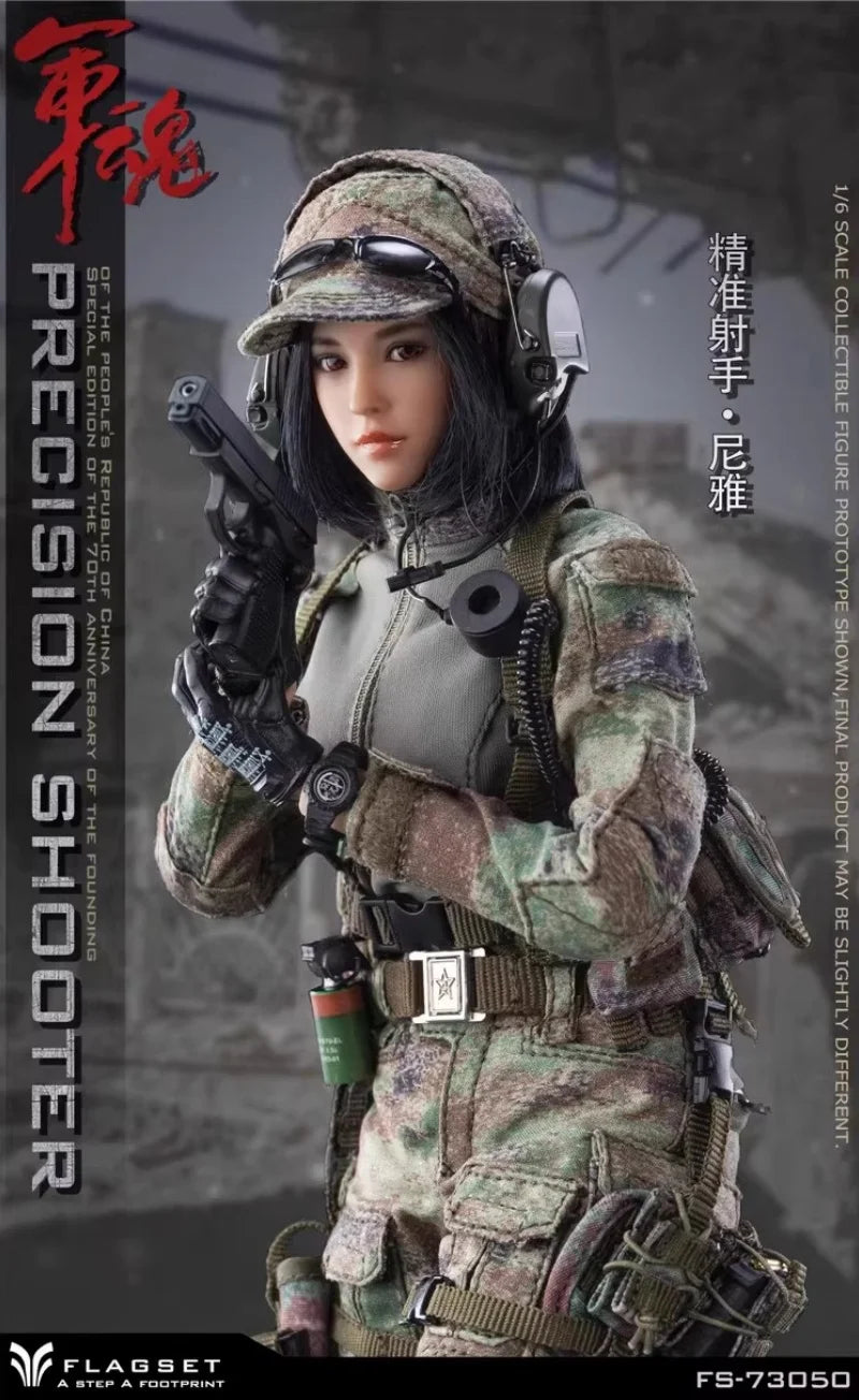 FLAGSET 1/6 Scale FS-73050 Military Soul Precision Shooter Niya Female Soldier Full Set Fit 12inch Action Figure Model Toys