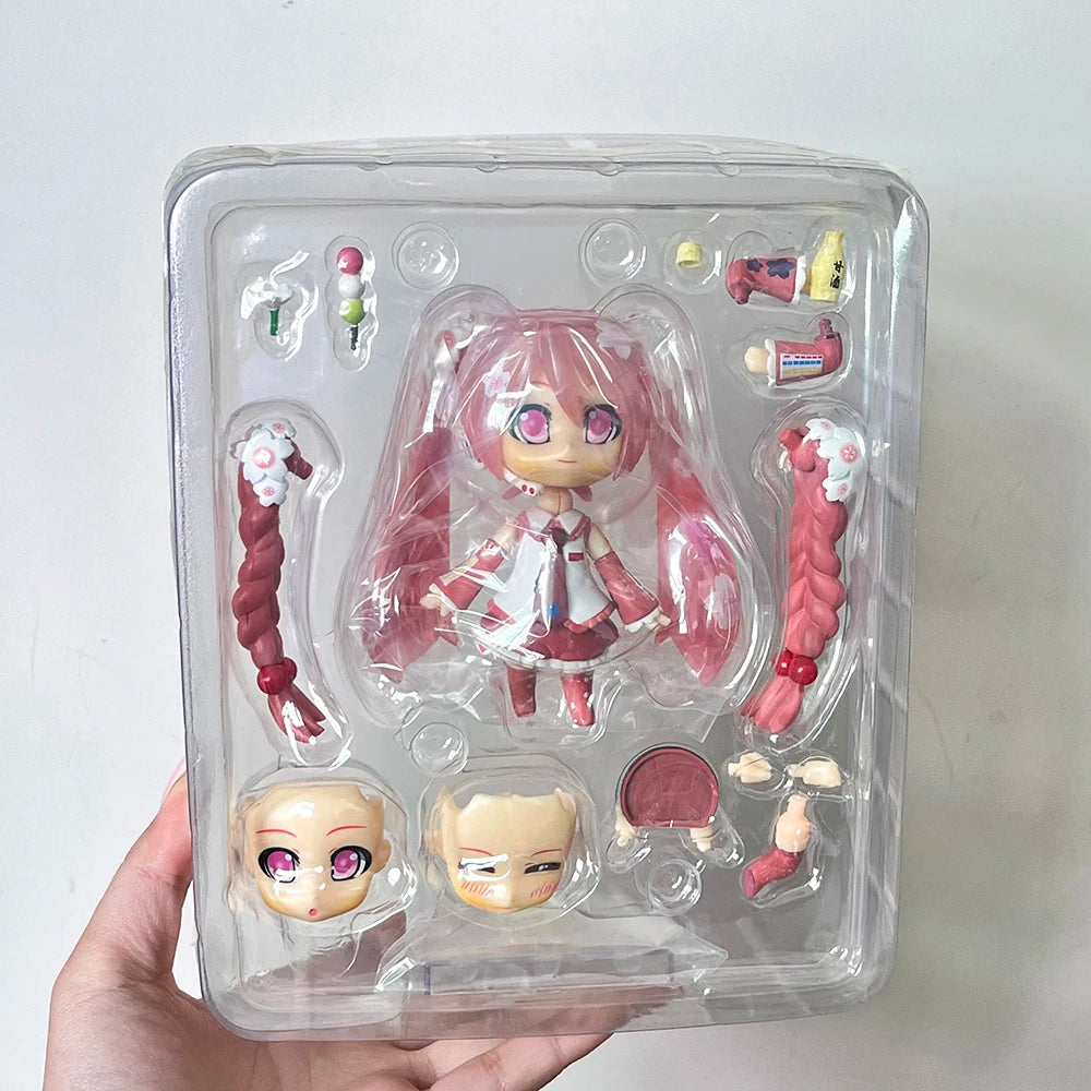 Anime Hatsune Miku 500 Sakura Figure Cute Hatsune Miku Change Face Model Handmade Action Figure Toy Christmas Gifts
