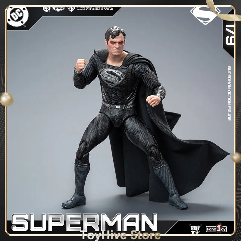 Original Fondjoy Black Superman 2.0 Figure Dc Zack Snyder'S Justice League Figures 1/9 Super Man Pvc Model Doll Joint Movable