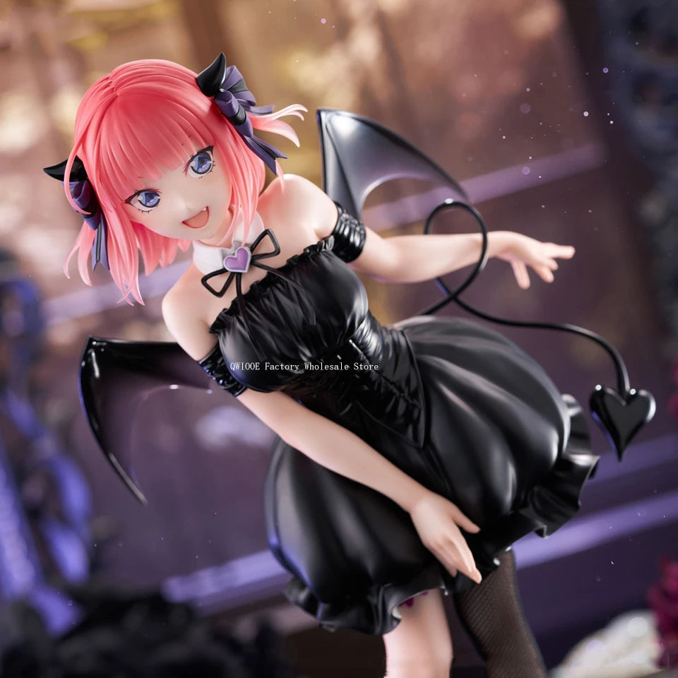 Original Genuine FuRyu Gotoubun No Hanayome 24cm Nakano Nino Black Angel Action figure Toys Collection Doll Christmas Gift