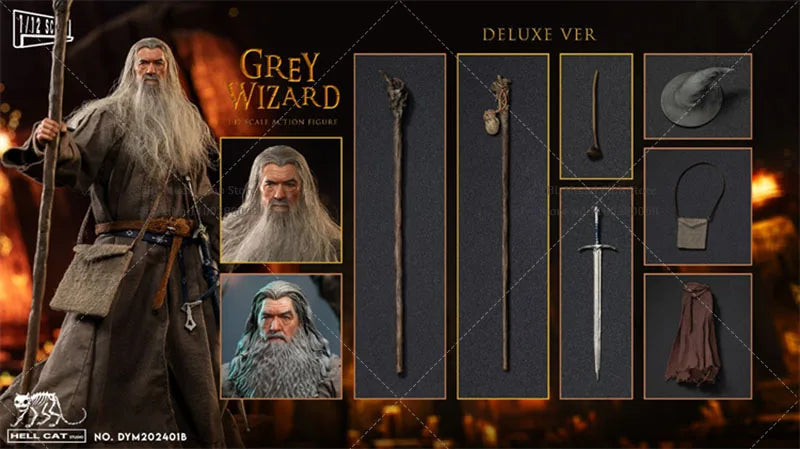 In Stock DYM202401 1/12 Scale Collectible Grey Robe Wizard 6-inch Male Soldier Action Figure Model Toy for Hobby Gifts