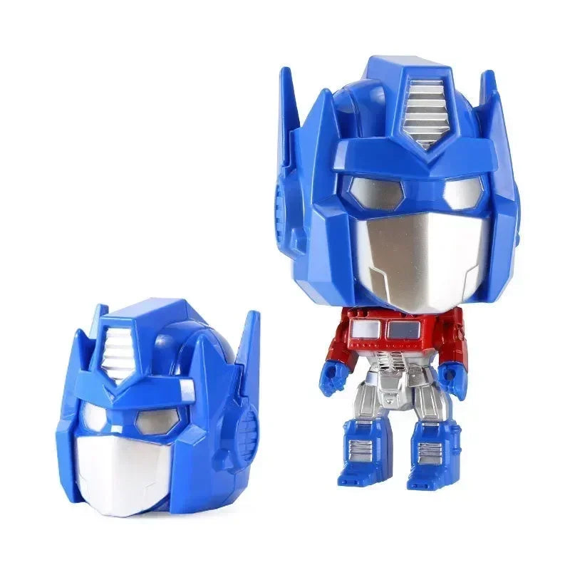 Anime Transformers Action Figure Optimus Prime Bumblebee Q Version Model Dolls Deformable Robot Kids Toys Room Decoration Gifts