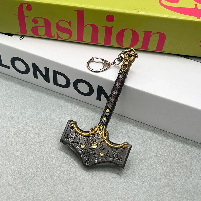 God of War Game Replica Metal Weapon Model Set Kratos Action Figure Accessory Retro Collectible Desktop Decorations Toy Boy Gift