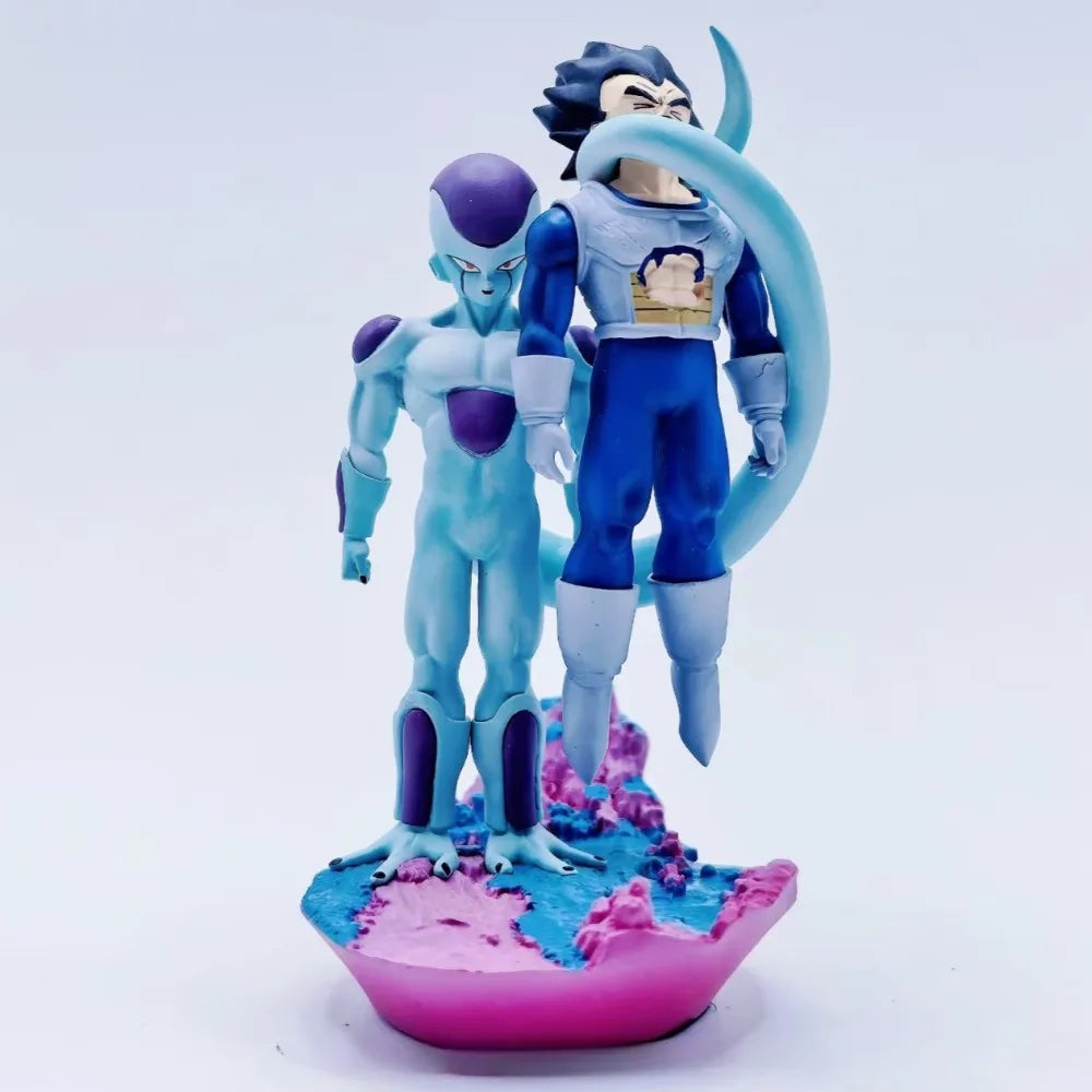 9cm/3.54in Anime Dragon Ball Figure Frieza VS Vegeta Action Figures Pvc Statue Collection Model Toys Gifts