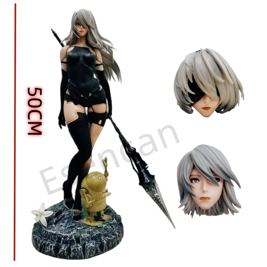 50cm NieR: Automata Yorha Type B 2B YoRHa Type A No.2 A2 Anime Girl PVC Action Figure Toy Statue Collection Model Doll Gift