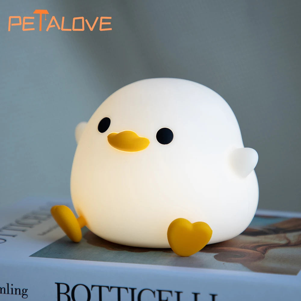 DoDo Duck Silicone LED Bedside Lamp Night Light Cute Duck Dimmable Nursery Nightlight Rechargeable Baby Bedrooms Decoration