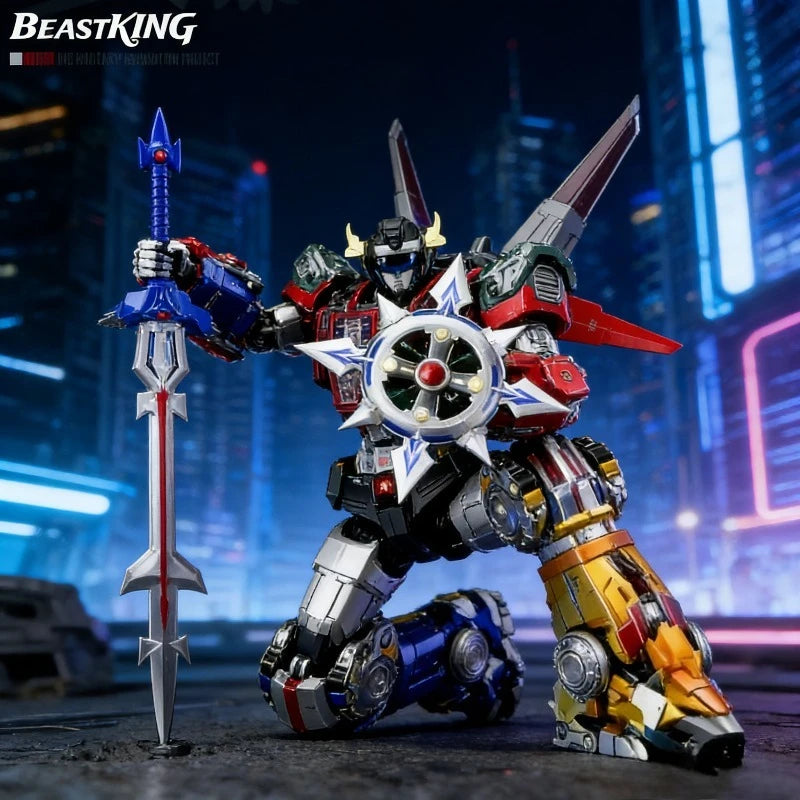 In Stock Transformable and Combining Model LED Base Alloy Detachable Robot Lions Reignite Beast King Reborn-01 Action Figure