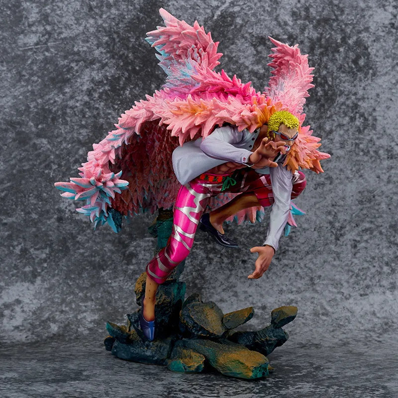 New 31cm ONE PIECE Anime Figure Donquixote Doflamingo Peripheral PVC Model Statue Desktop Decorate Ornaments Birthday Gifts Toys