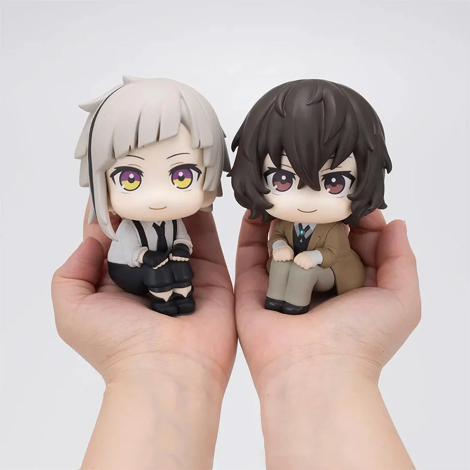 New 10cm Bungou Stray Dogs Anime Figure Look Up Nakajima Atsushi Action Figure Q Version Dazai Osamu Figurine PVC Collection Toy