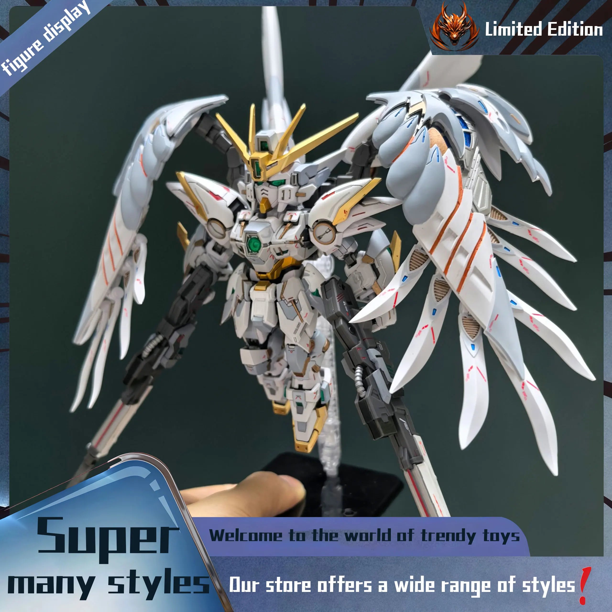 Wing Zero Bai Xueji Peripheral figurine model table decoration, birthday gift, trendy toy scene decoration, car decoration