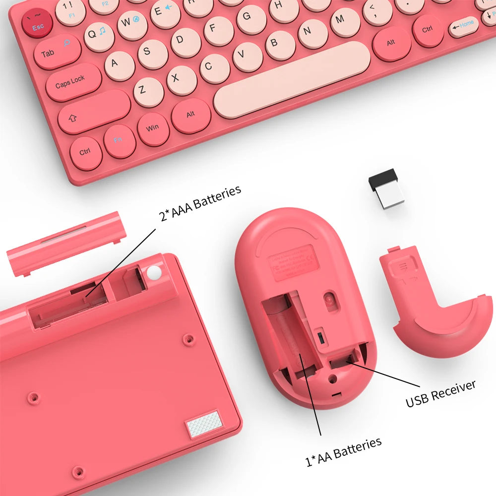 2.4G Wireless Keyboard and Mouse Combo Battery Power Bluetooth Keyboard and Mouse Set for Laptop for Ipad Cell Phone Tablet
