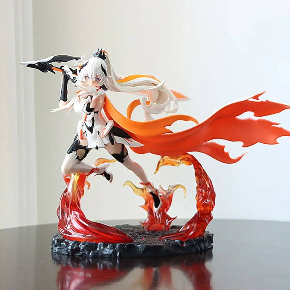 24cm Anime Honkai Impact 3rd Figurine Kiana Kaslana Flame Base Beautiful Girl Ver. Action Figure Model Doll Collection Gift Toy