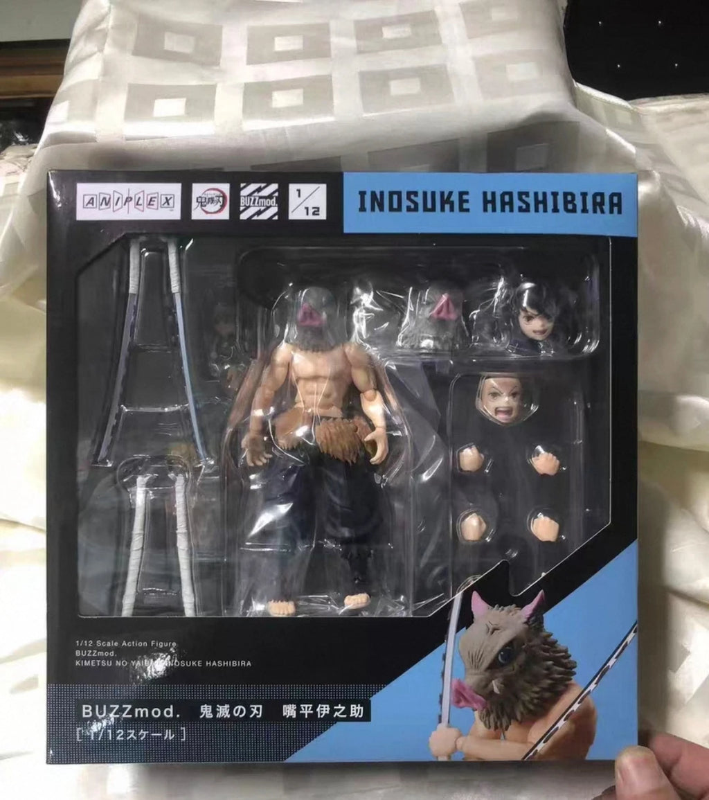 100% Original Aniplex BUZZmod Inosuke Hashibira Kimetsu No Yaiba Demon Slayer Action Figures Model Toy Brinquedos Figura