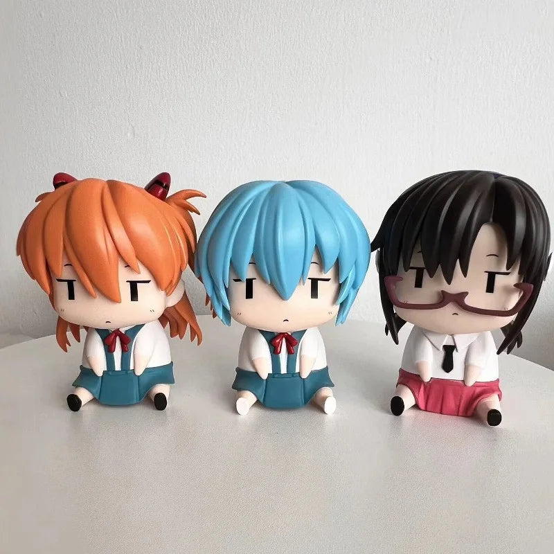 Evangelion Ayanami Rei Asuka Action Figures Anime PVC Mode Figures Sitting Desktop Ornament Collection Kids Toys Gift