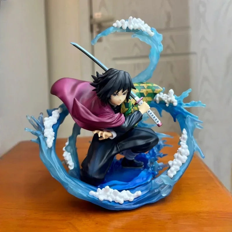 In Stock Demon Slayer Zero Tomioka Giyuu Water Hashira Figure Anime Model Desktop Ornament Kimetsu No Yaiba Statue Kid Toy Gift