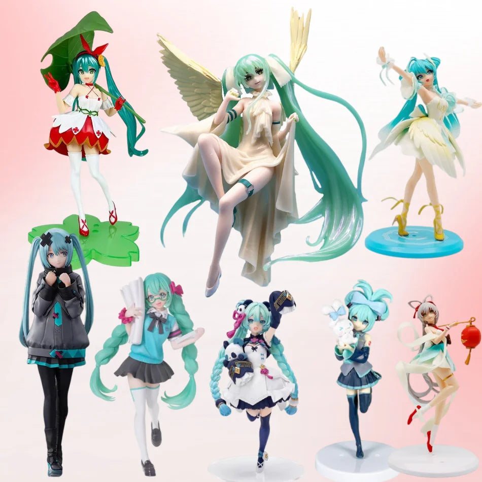Anime Hatsune Miku Figure Wedding Dress Action Figures Kawaii Swimsuit Vocaloid PVC Collectible Model Toys Girl Gift