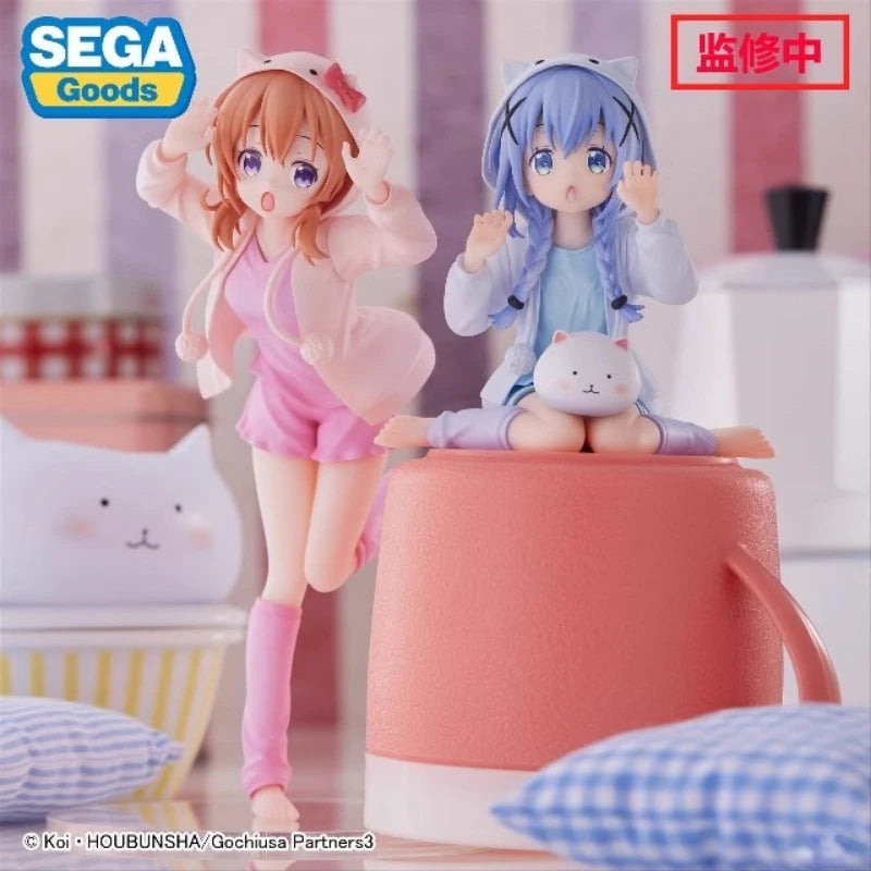 SEGA Genuine Is The Order A Rabbit? Anime Figure Kafuu Chino Kirima Syaro Hoto Kokoa Action Toys for Kids Gift Collectible Model