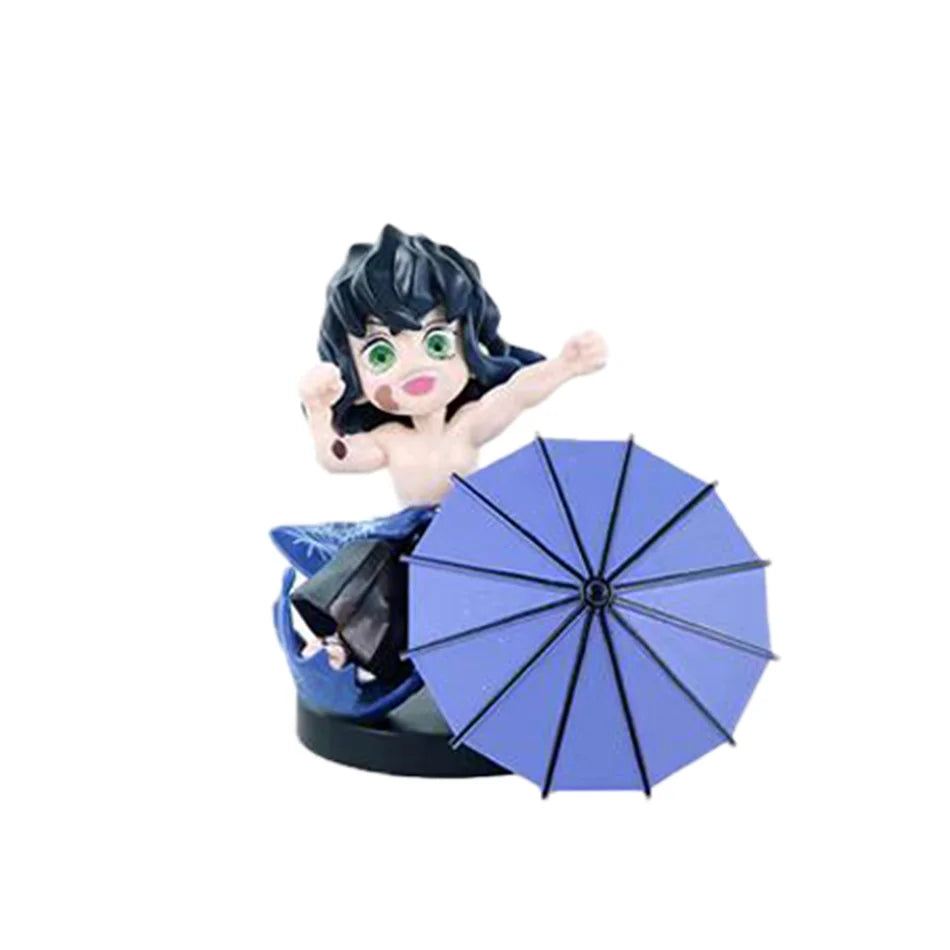 6pcs Q Version Demon Slayer Sitting Ghost Doll Tanjiro Nidouzi Inosuke Zenizu Toy Figural PVC Model Gift