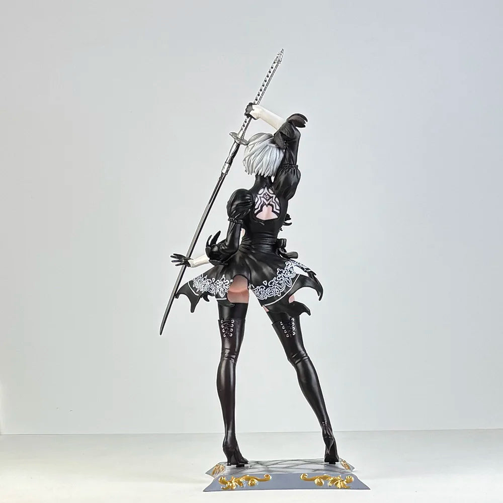 32 cm NieR: Automata Pod YoRHa Nr. 2 Typ B 2B zwei Köpfe PVC-Actionfigur Anime-Figur Modell Spielzeugsammlung Puppengeschenk
