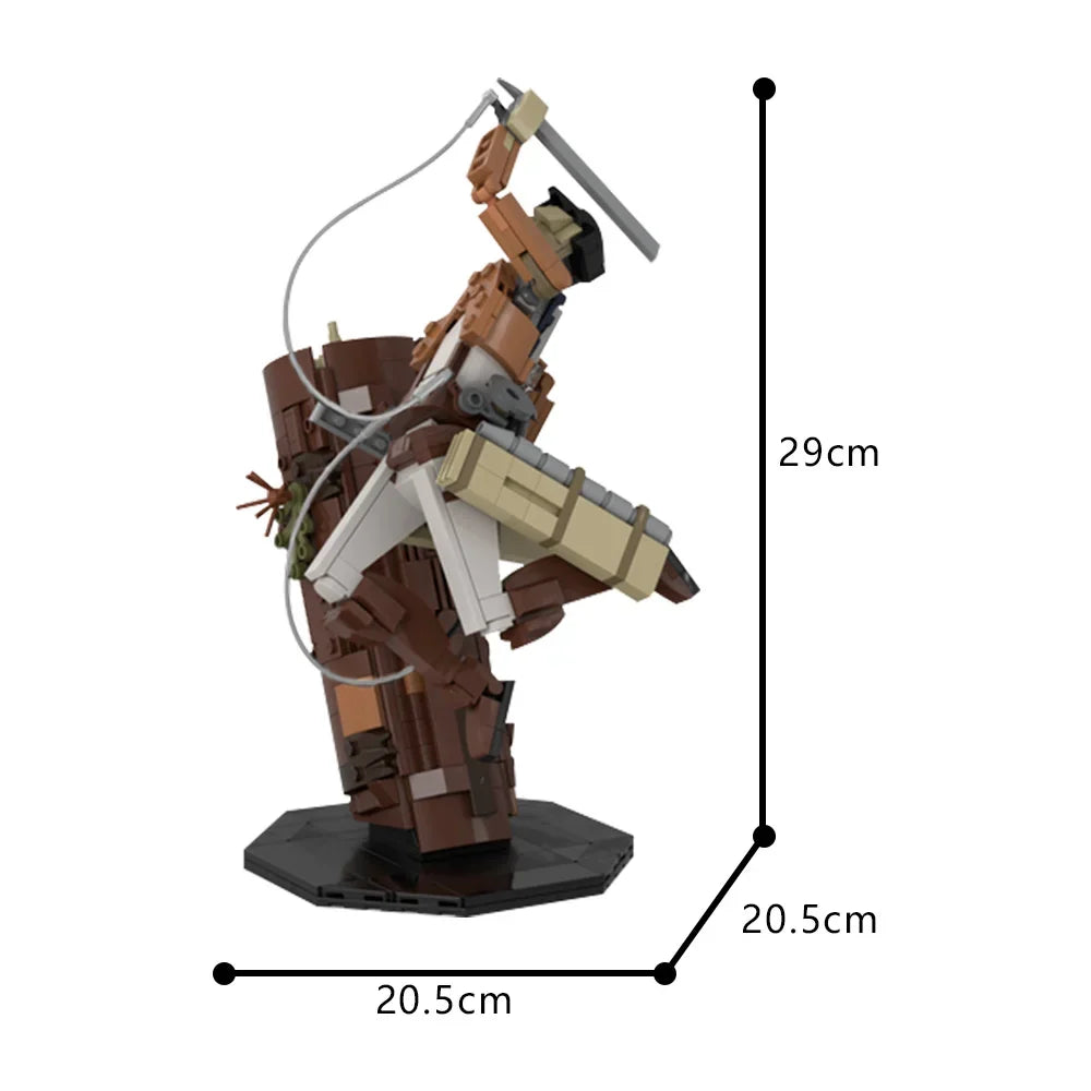 Gobricks MOC Attack on Titan Action Figure Levi Ackerman Bricks Model Attack on Titan Movie Levi Ackerman Building Blocks