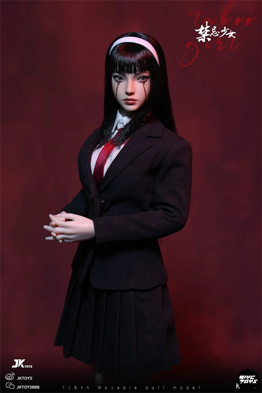 JKTOYS K-005 1/6 Scale Cosplay Tomie Taboo Girl Movable Eye Headed Sculpture Full Set for 12inchs Action Figure Model