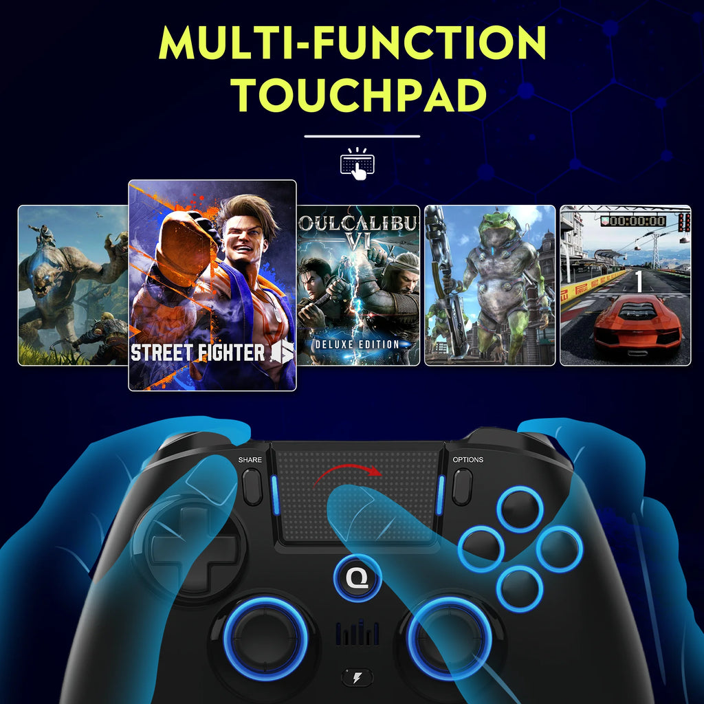 Original QRD Spark N5 Wireless Controller for PS5 PS4 PS3 IOS Android PC Hall 8-color LED lights Vibration effect PS5 Gamepad