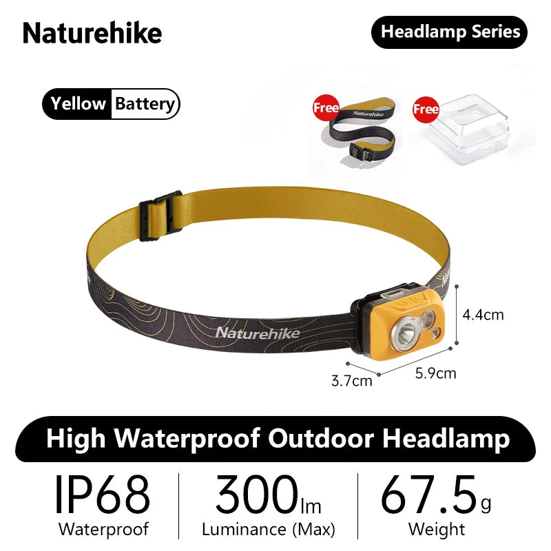 Naturehike Челник с висока водоустойчивост, външен челник, туризъм, алпинизъм, бягане, катерене, супер ярки светлини