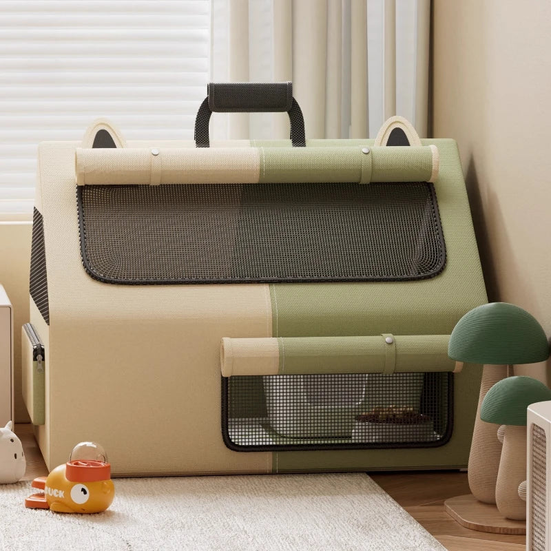 Geschlossene Entbindungsstation für Katzen, sicheres Haustier-Lieferhaus für die Zucht, Welpen-Geburtsnest, atmungsaktives Design, bequemes Kätzchenbett