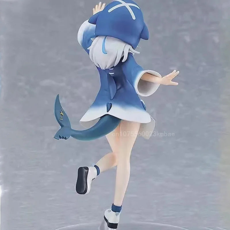 Gawr Gura Figure Hololive Anime Figure Shark Style Kawaii Cute Model 15cm PVC Statue Collection Desktop Blue Ornament GK Gifts