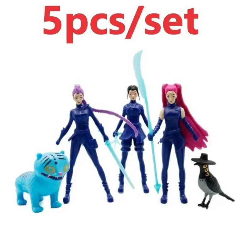 HOT 5pcs Kpop Demon Hunters Figure Model Toy PVC Cartoon Gaming Peripherals Desk Decoration Collection Figures Model Toy For Kid