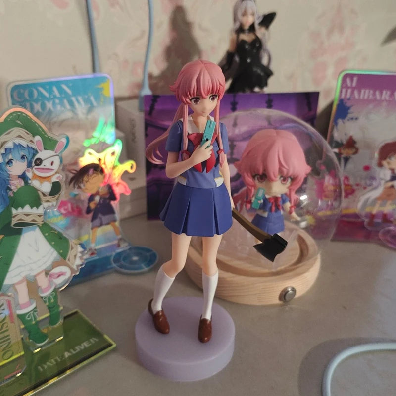 Genuine GSC POP UP PARADE 17cm Mirai Nikki Gasai Yuno Ordinary Version Limited Edition Anime Gasai Yuno Model Ornament Gift