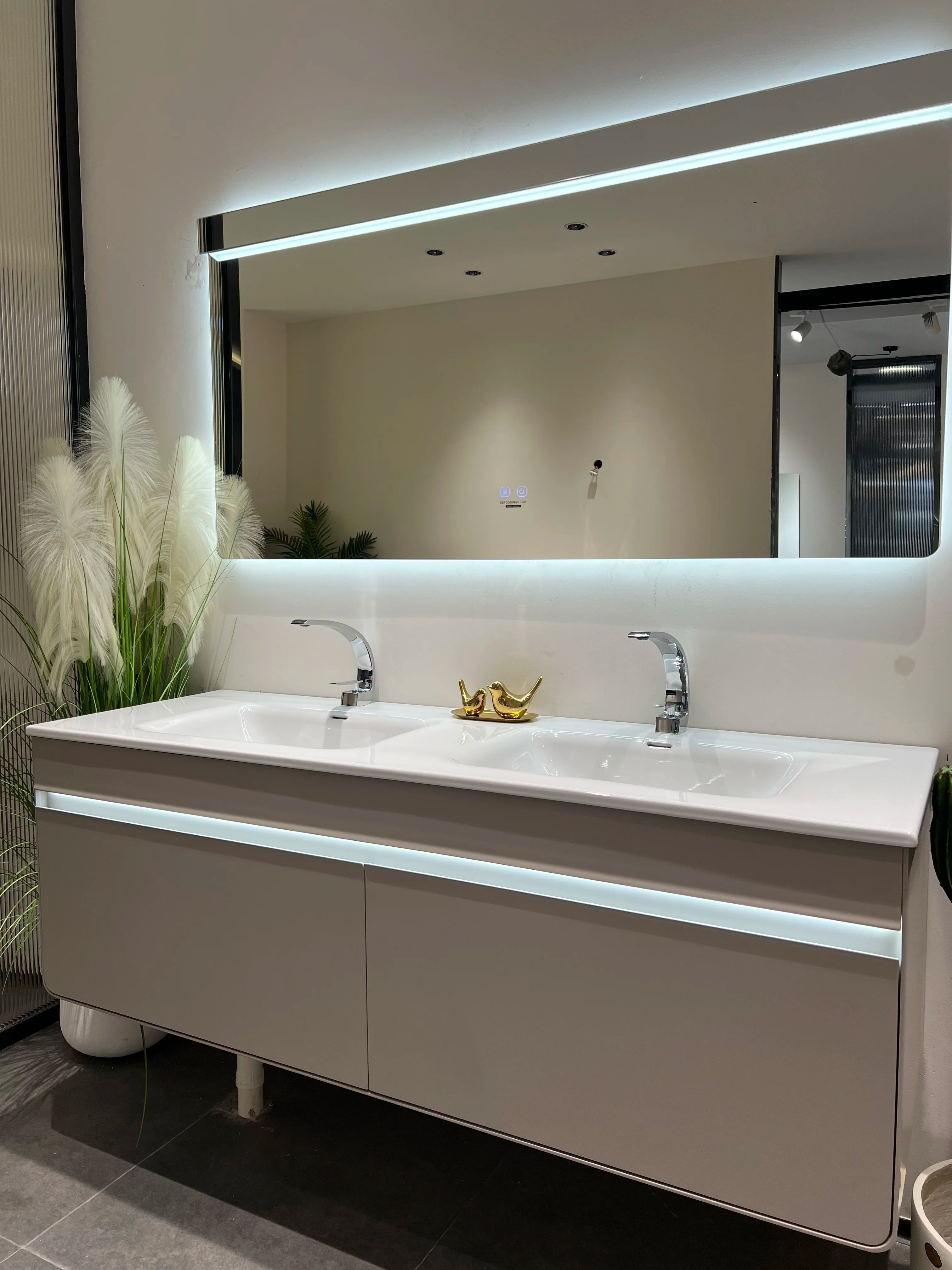 2025 New Luxury 59-Inch Smart Mirror Cabinet Modern Bathroom Vanity With Double Sinks Customizable Noble Choice Package